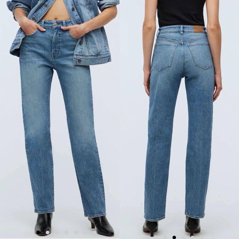 Madewell NN457 High Rise 90's Straight Leg Jeans Light Wash Size 30 Cotton